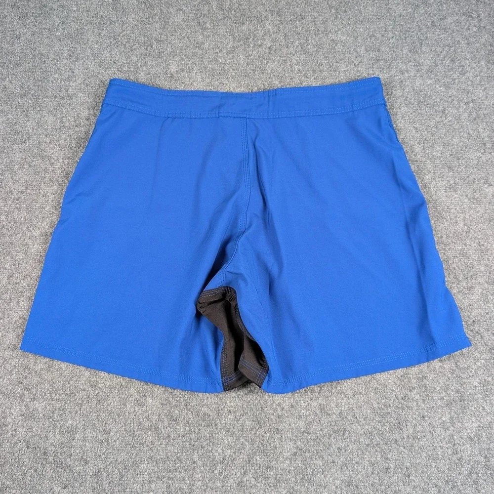 Rogue Fitness Mens Training Board Shorts Blue Logo CrossFit Gym Workout Size 34.